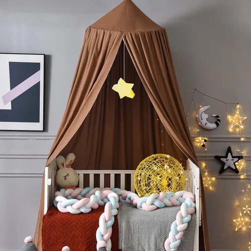 Miniatura 3 de Mengersi Tienda de campaña para niños, cúpula redonda para niños, mosquitera para interiores y exteriores, castillo colgante, decoración de casa