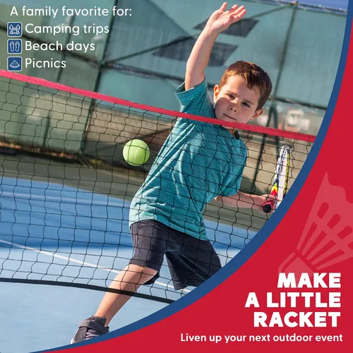 Miniatura 7 de Boulder Portable Badminton Pickleball Net - Foldable/Extendable Poles for Multiple Sports Heights (UP to 5 ft) - Ideal for Tennis, Pickleball, Azul