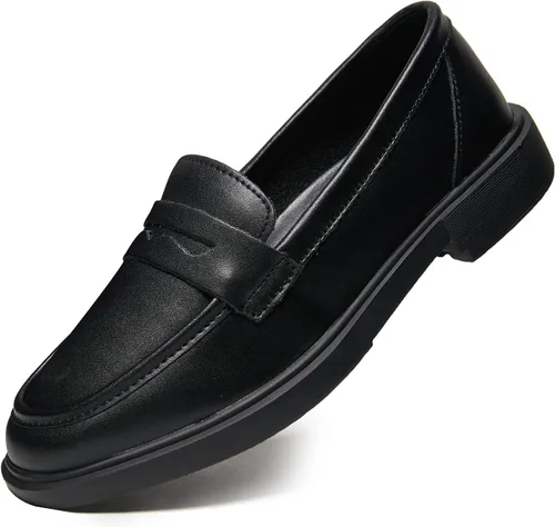 Miniatura 7 de Mocasines para mujer, zapatos elegantes de cuero, cómodos para el trabajo, plataforma gruesa