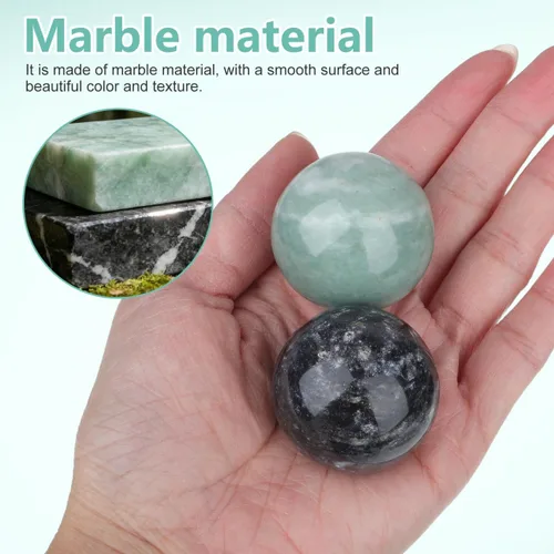 Miniatura 4 de MAGICLULU Bolas de Baoding sólidas, bolas de masaje para ejercicio de salud chino, bolas de masaje de piedra de mármol, bolas de baoding