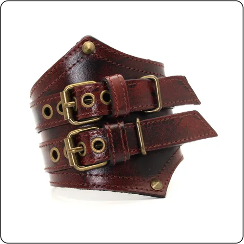 Miniatura 2 de Pulsera de cuero ancho con hebilla de cinturón punk rock