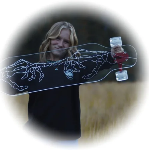 GHOST BOARDS Clear Longboard Skateboard - Transparent Acrylic Long Boards with Light-Up LED Wheels for Smooth Rides - Ride The Streets in Style with