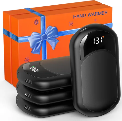 Miniatura 13 de Electric Hand Warmers Rechargeable, 104–131°F with Temp & Battery Display, 3 Heat Levels, Fast Heating, Smart Temp Control, Pocket-Size, Fits in