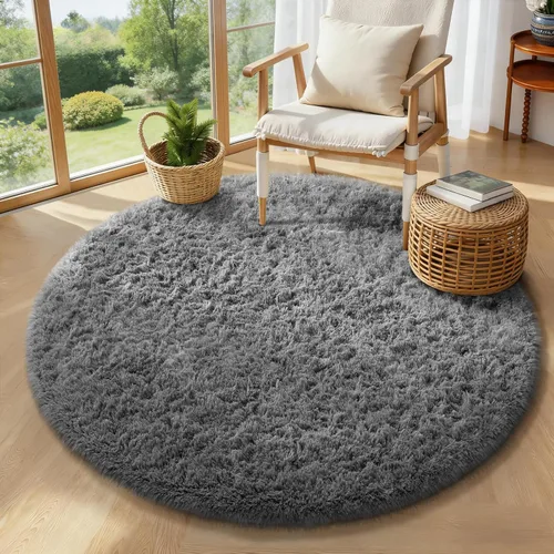 Miniatura 90 de Ophanie Alfombra Verde de Césped, Alfombras de Área para Dormitorio, Alfombra Shag Esponjosa de 4x6 pies, Suave Peluda Afelpada Linda para Niños 7