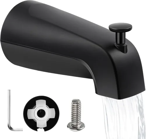 Miniatura 9 de Enhon Boquilla de bañera con desviador, repuesto de boquilla de grifo de bañera deslizante, conexión de tubo de cobre de 1/2, fácil de instalar