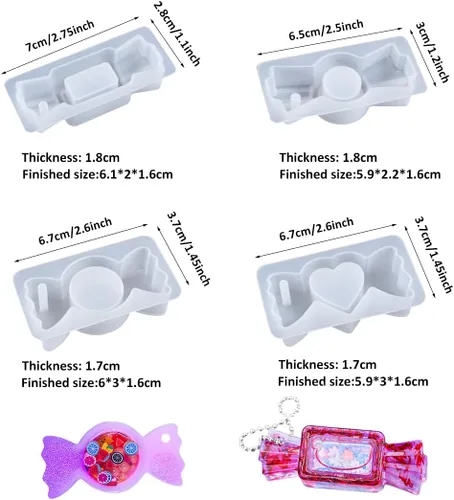 Miniatura 2 de 4 moldes de resina con forma de lazo, moldes de silicona huecos de arena movediza para arcos de silicona para dijes, colgantes, joyería, llaveros