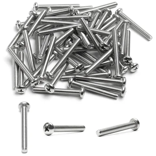 Miniatura 59 de MroMax 5 tornillos de máquina Phillips de cabeza plana M8 x 0.984 in, acero inoxidable 304 18-8, rosca completa, tornillos de cabeza cruzada gris