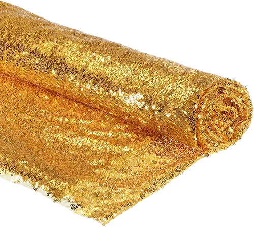 Miniatura 10 de PATIKIL Tela de lentejuelas negra, 4 yardas de longitud 4.9 pies de ancho, tela de malla con lentejuelas con purpurina completa para coser