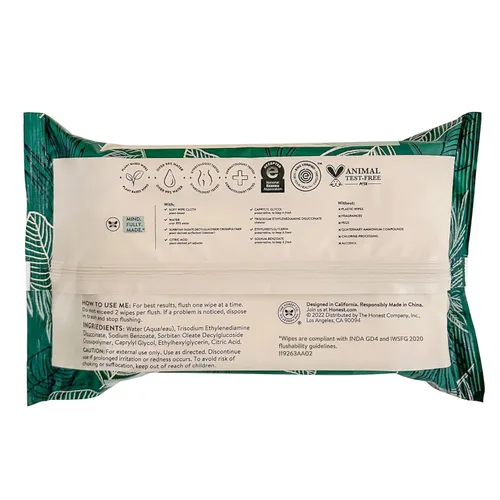 Miniatura 10 de The Honest Company Toallitas hipoalergénicas desechables para pieles sensibles, hojas tropicales, 126