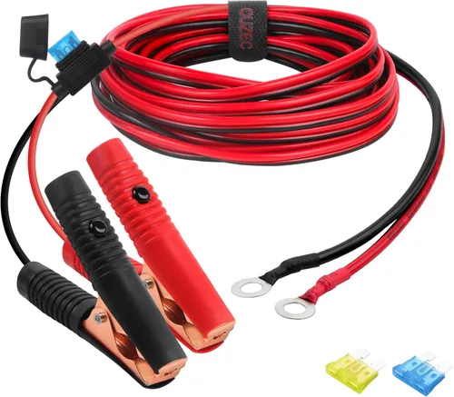 Miniatura 9 de CUZEC Cable de extensión de 16 AWG con abrazadera de batería de 12 V/24 V clip de batería para inversor de alta potencia y más (1.6 pies de largo)