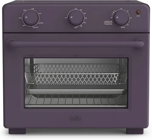 Horno tostador Air Fry bella, 7 opciones de cocción preestablecidas, bandejas revestidas EverGood aptas para lavavajillas incluidas, apagado Ciruela