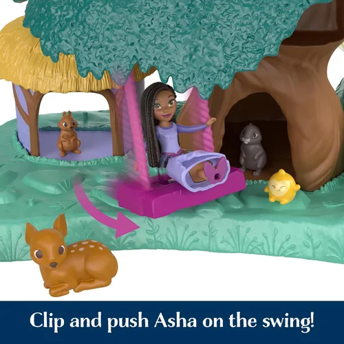 Miniatura 5 de Mattel Disney Wish Toys, juego de estrella mágica con muñeca Asha y 7 orbes de deseos sorpresa, incluyendo 1 figura de estrella y 6 amigos animales