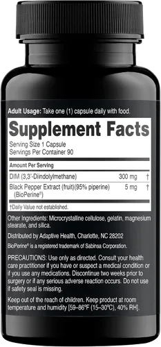 Miniatura 2 de Nugenix Essentials DIM Suplemento 305 mg de diindolilmetano y bioperina para el equilibrio hormonal, 90 cápsulas