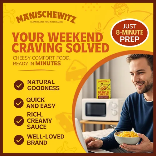 Miniatura 7 de Manischewitz Kosher Mac & Cheese, 5.5 onzas (paquete de 12) Hecho con queso cheddar real, sin colores artificiales de sabores, certificado Kosher