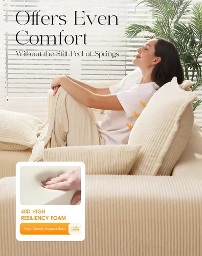 Miniatura 6 de Cómodo sofá Cloud de 107" con chaise en forma de L y asiento profundo, sofá seccional modular en una caja, sofás tapizados sin estructura para sala