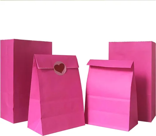 Miniatura 7 de Artseen Bolsas de papel de recuerdo de fiesta para celebración de fiestas, bolsas de papel tratadas de 5.10 x 3.10 x 9.4 pulgadas (24 unidades)