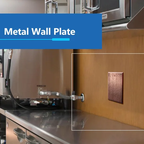Miniatura 2 de LIDER Placa de pared de metal en blanco, cubierta de salida en blanco de acero inoxidable, resistente a la corrosión, tamaño mediano de 1 banda