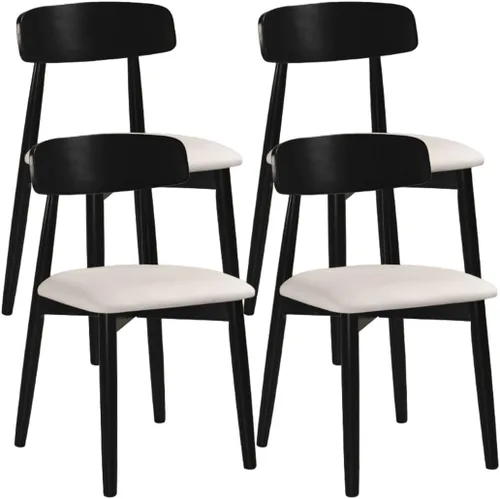Miniatura 40 de YVYKFZD Solid Wood Dining Chairs, Armless Dining Room Chair Set, Leather Upholstered Kitchen Chairs, Comfy Side Chair with Curved Back, for