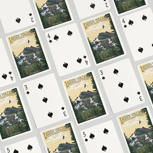 Miniatura 4 de Lantern Press Lassen Volcanic National Park, California, Diamond Peak (52 cartas de juego, baraja de cartas de tamaño póquer con comodinos)