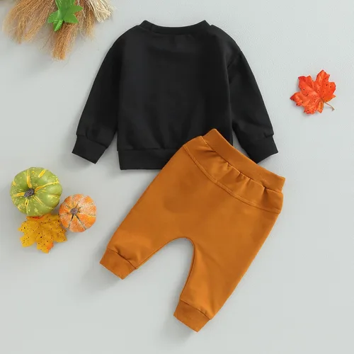 Miniatura 3 de Ropa para el día de San Valentín para bebé, sudadera de manga larga con letras, pantalones deportivos elásticos para otoño e invierno