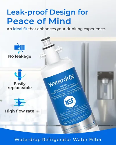 Miniatura 3 de Waterdrop 469690 ADQ36006101 Filtro de agua para refrigerador, repuesto para LG® LT700P®, ADQ36006102, Kenmore® 9690, LFXS30766S, LFXS24623S, FML-3