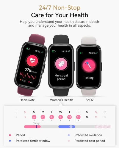 Miniatura 5 de Rastreador de salud y fitness, relojes de fitness para hombresmujeres con frecuencia cardíaca, oxígeno en sangre, monitor de sueño, reloj