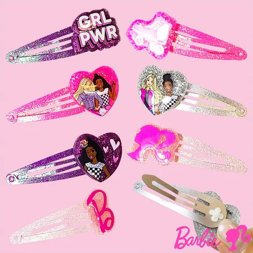 Miniatura 5 de LUV HER Clips de pelo Barbie para niñas, clips de presión, paquete de 8, multicolor, para edades 3+