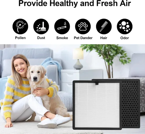 Miniatura 6 de Paquete de 2 filtros de repuesto compatibles con AME=EU G3 / FXAP2W / Sferf-30 y VEWIOR A3 / A3N / ClearAir-A3 Tailulu HQZZ-260 purificador de aire