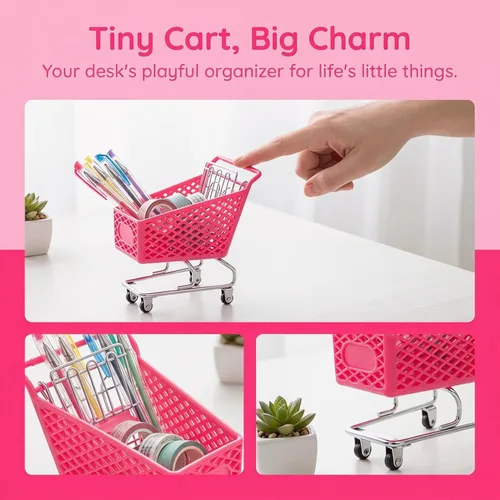 Miniatura 2 de DOITOOL - Carrito de compras mini de color aleatorio de 14 cm de altura, de hierro forjado, para almacenamiento de muñecas, suministros