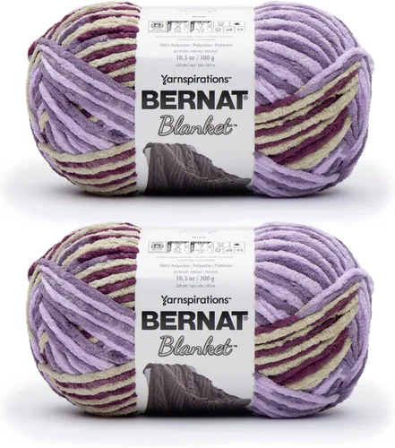 Miniatura 70 de Bernat - Estambre para mantas súper esponjoso acrílico, 2 paquetes de 300g/10.5 onzas, #6, chenilla gruesa de peso pesado para tejer y crochet