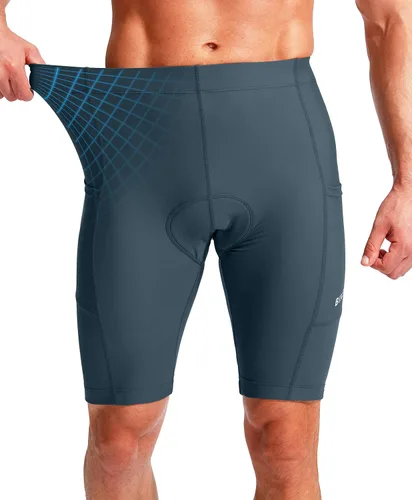 Miniatura 3 de Bikewa Pantalones cortos de ciclismo para hombre, acolchados en 3D, ciclismo de carretera, montaña, ciclismo, ciclismo, ciclismo UPF 50+, bolsillos
