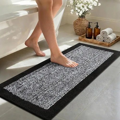 Miniatura 80 de Alfombras de baño de 17 x 24 pulgadas, antideslizantes, lavables, color gris, para bañera, tapete de baño para baño, tapete suave y absorbente