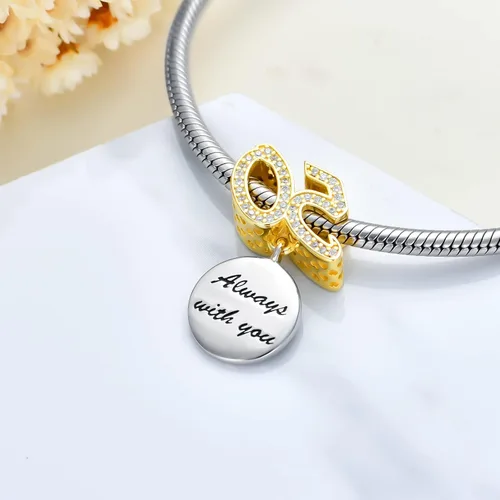 Miniatura 6 de PLATYCO Dije de foto con números 304050 de plata de ley 925 con circonita cúbica, dije de número de foto personalizado para pulseras, collares