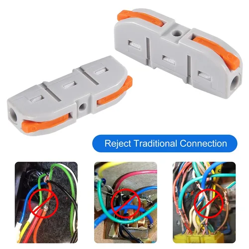 Miniatura 5 de 50 conectores de cable de palanca, conductores SPL-1, conectores compactos, conectores de palanca, tuercas, terminales eléctricos para cable blando