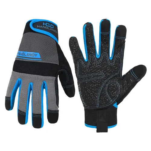 Miniatura 14 de Handlandy - Guantes de trabajo para hombre y mujer, para mecánicos, de seguridad, de uso general, aptos para pantalla táctil, guantes de trabajo
