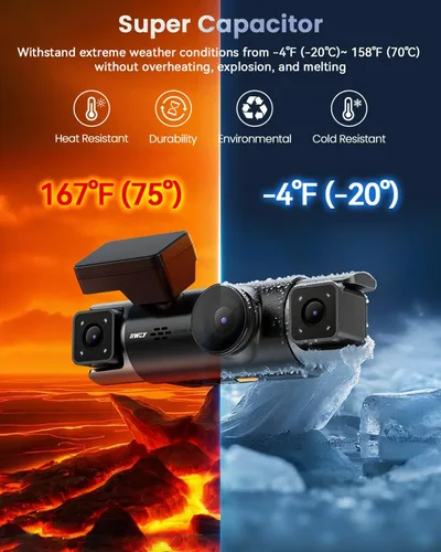 Miniatura 8 de IIWEY Cámara de tablero de 4 canales de visión de 360°, STARVIS 2 frontal 2.7K trasero 2K interior 1080P x2, 8IR LED visión nocturna 3.0, PlateTag