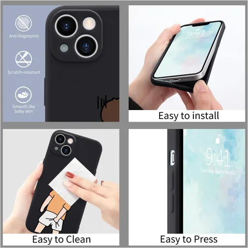 Miniatura 4 de Funda Graciosa de Chico para iPhone 11, Funda Líquida de Silicona de Gel Suave de Caucho Mate con Forro de Microfibra, Funda Protectora Divertida