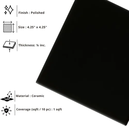 Miniatura 4 de Tenedos - Caja de 10 piezas para azulejos de cerámica brillantes de 4 1/4 pulgadas, para pared de baño y cocina, acabado brillante, aspecto clásico