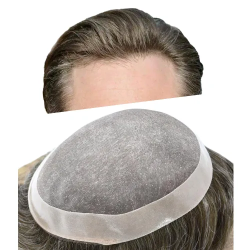 Miniatura 19 de LYRICAL HAIR Extensiones finas monocelares duraderas para hombre, perímetro NPU para hombre, tupé negro, sistema de cabello humano de repuesto