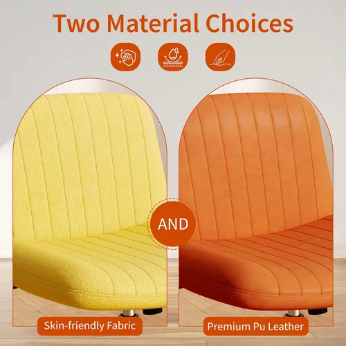Miniatura 6 de Silla cruzada con ruedas, silla de oficina con patas cruzadas, sillas de oficina sin brazos, sillas de oficina giratorias de tela inclinable