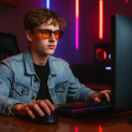 Miniatura 5 de kimorn Lentes para juegos de pantalla de computadora con bloqueo de luz azul, antifatiga y fatiga ocular para hombres y mujeres