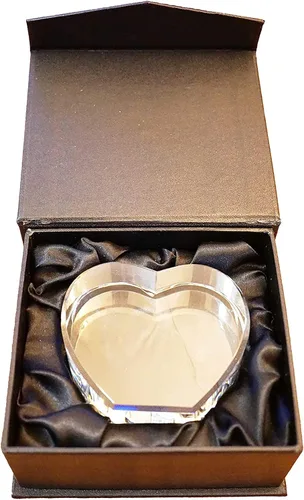 Miniatura 9 de Arokimi Marco de fotos de cristal 3D grabado personalizado en forma de corazón con tu propia foto regalo para los amantes (L)