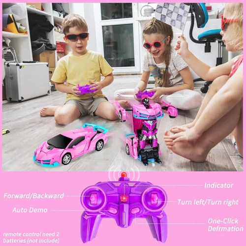 Miniatura 4 de Transform - Juguetes de Coches a Control Remoto para Niños y Niñas de 3, 4, 5, 6, 7, 8+ Años - Coche RC 1:18 Robot de Transformación con Deformación
