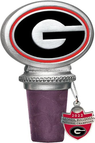Heritage Pewter Georgia Bulldogs - Tapón para botella del Campeonato Nacional 2022 | Decoración de botella para vino, licor | Corcho de vino
