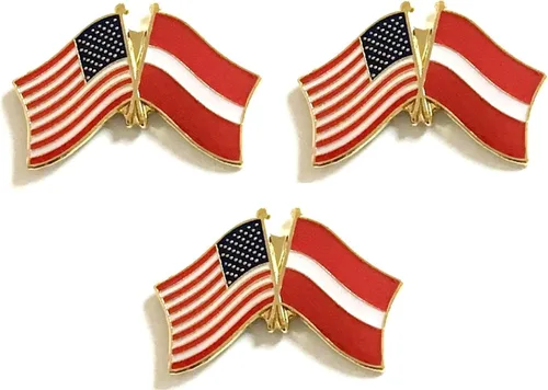 Miniatura 172 de 3 Pines de solapa con banderas de Estados Unidos y países internacionales, paquete de 3 pines dobles con diseño de banderas de Estados Unidos
