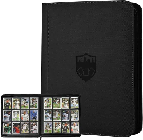 Miniatura 63 de GERMUN Carpeta de tarjetas de poliuretano, 16 bolsillos, carpetas de soporte premium para más de 1000 tarjetas, álbum de bolsillo de doble cara