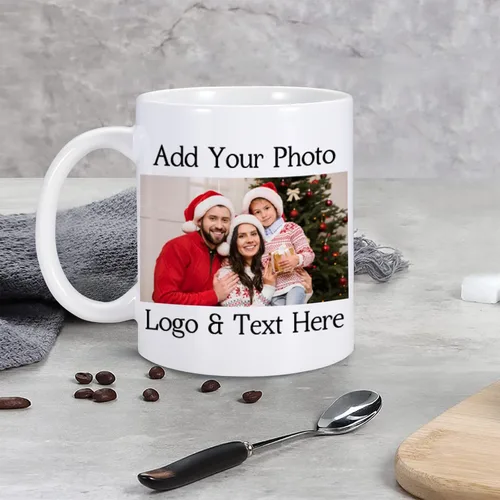 Miniatura 8 de Taza personalizada con foto de 11 onzas en ambos lados, taza personalizada con logotipo fotográfico, texto, regalos personalizados para Navidad