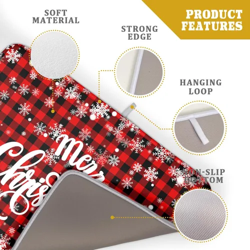 Miniatura 4 de Tapete de secado de platos de Navidad para encimera de cocina, de 18 x 24 pulgadas, tapete de secado reversible de microfibra con copos de nieve