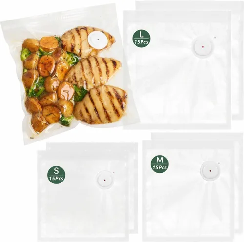 Miniatura 9 de Bolsas selladoras al vacío reutilizables para alimentos, 30 unidades (S/M/L), bolsas Sous Vide sin BPA para calefacción por microondas, cocina