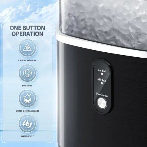 Miniatura 2 de Antarctic Star Nugget Ice Maker - Máquina de hielo masticable con limpieza automática, fabricación rápida de hielo de 34 libras/24 horas, operación
